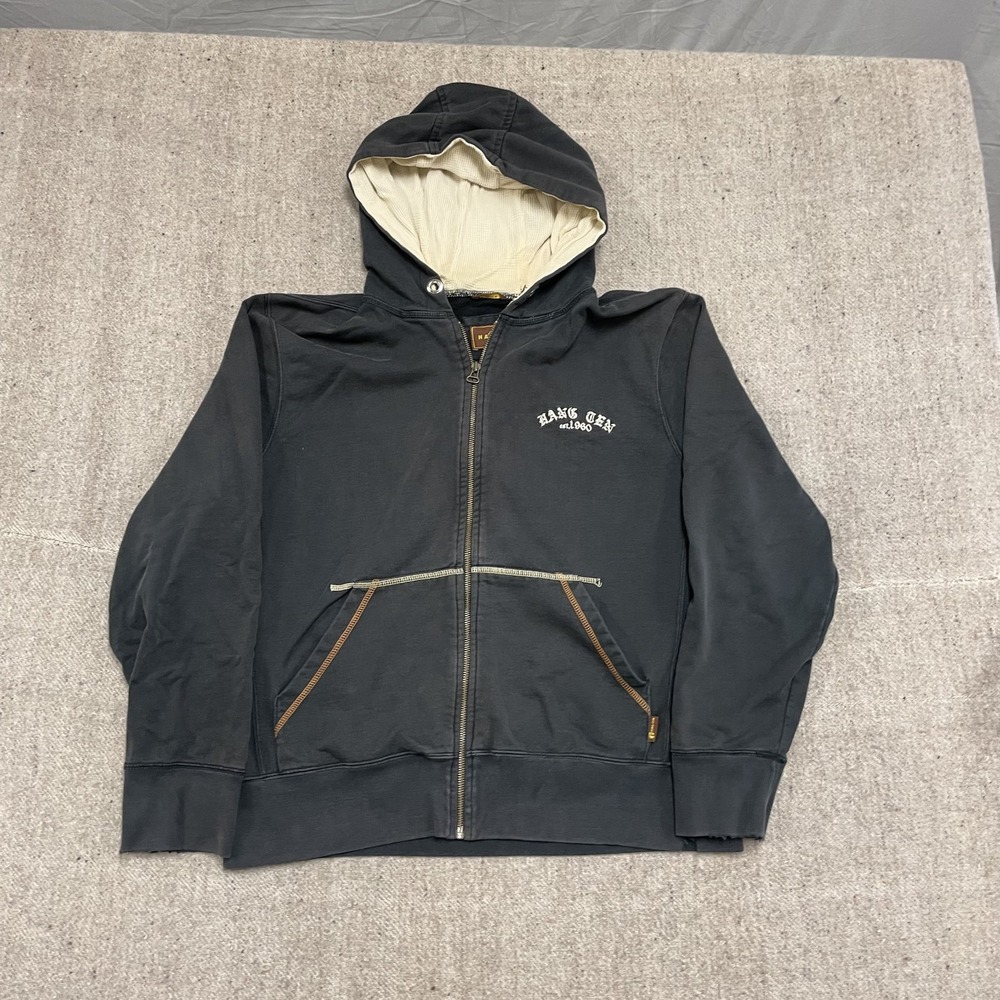 Vintage Zip Up Hoodie Mens Medium Brown 2000s Hang Ten